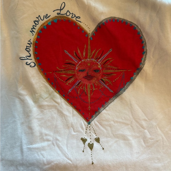no brand Tops - Red Heart Tee with hand painted design
